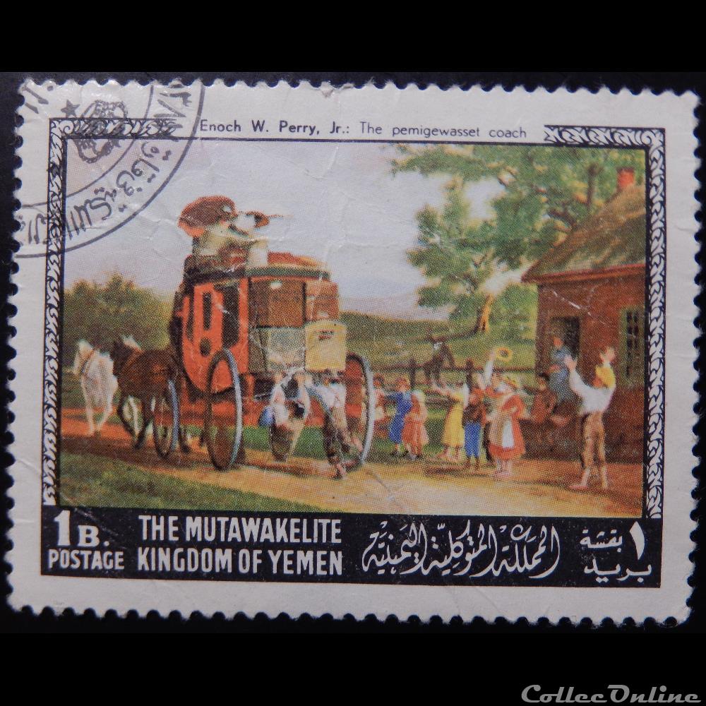 Yemen 00262A diligence par E. Perry Jr. 1B de 1968 timbre asie yeman yemen 00262a diligence par e perry jr 1b de 1968
