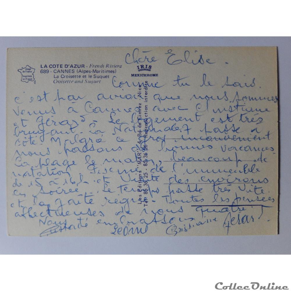 CP des Alpes-Maritimes, Cannes carte postale france provence cote azur cp des alpes maritimes cannes