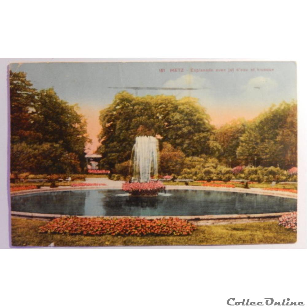 carte postale france lorraine cpa de moselle metz le jet eau de esplanade