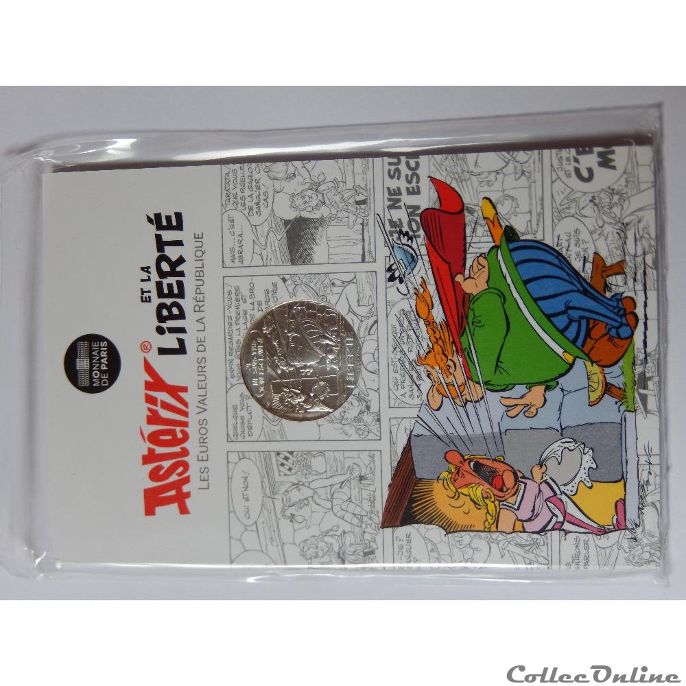 10 euros, Astérix et liberté Bonemine 2015 2 monnaie france 10 euros asterix et liberte bonemine 2015