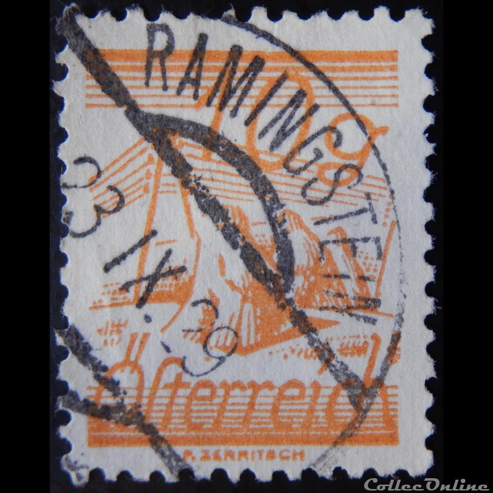 Autriche 00338 télégraphe 10g de 1925 timbre europe autriche 00338 telegraphe 10g de 1925
