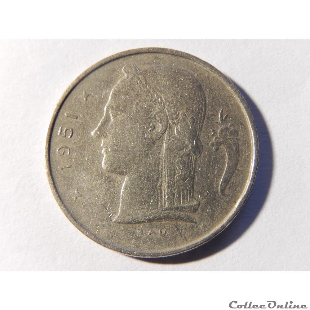 monnaie monde belgique 1 franc 1951