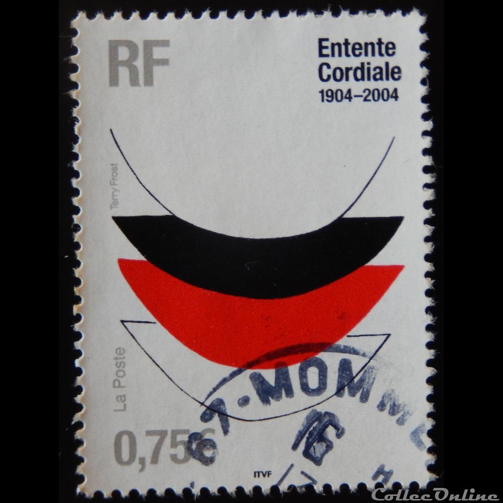 03658 Entente Cordiale 1904-2004 «Lace 1 (Trial proof)» de Terry Frost (1915-2003) 0.75€ timbre france 03658 entente cordiale 1904 2004 lace 1 trial proof de terry frost 1915 2003 0 75