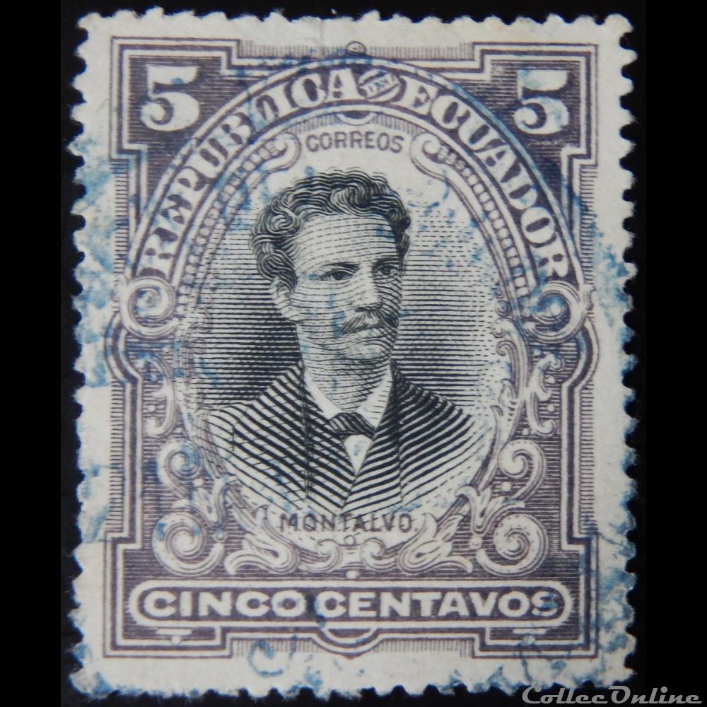 Equateur 00129 J. Montalvo 5c de 1901 timbre amerique equateur 00129 j montalvo 5c de 1901