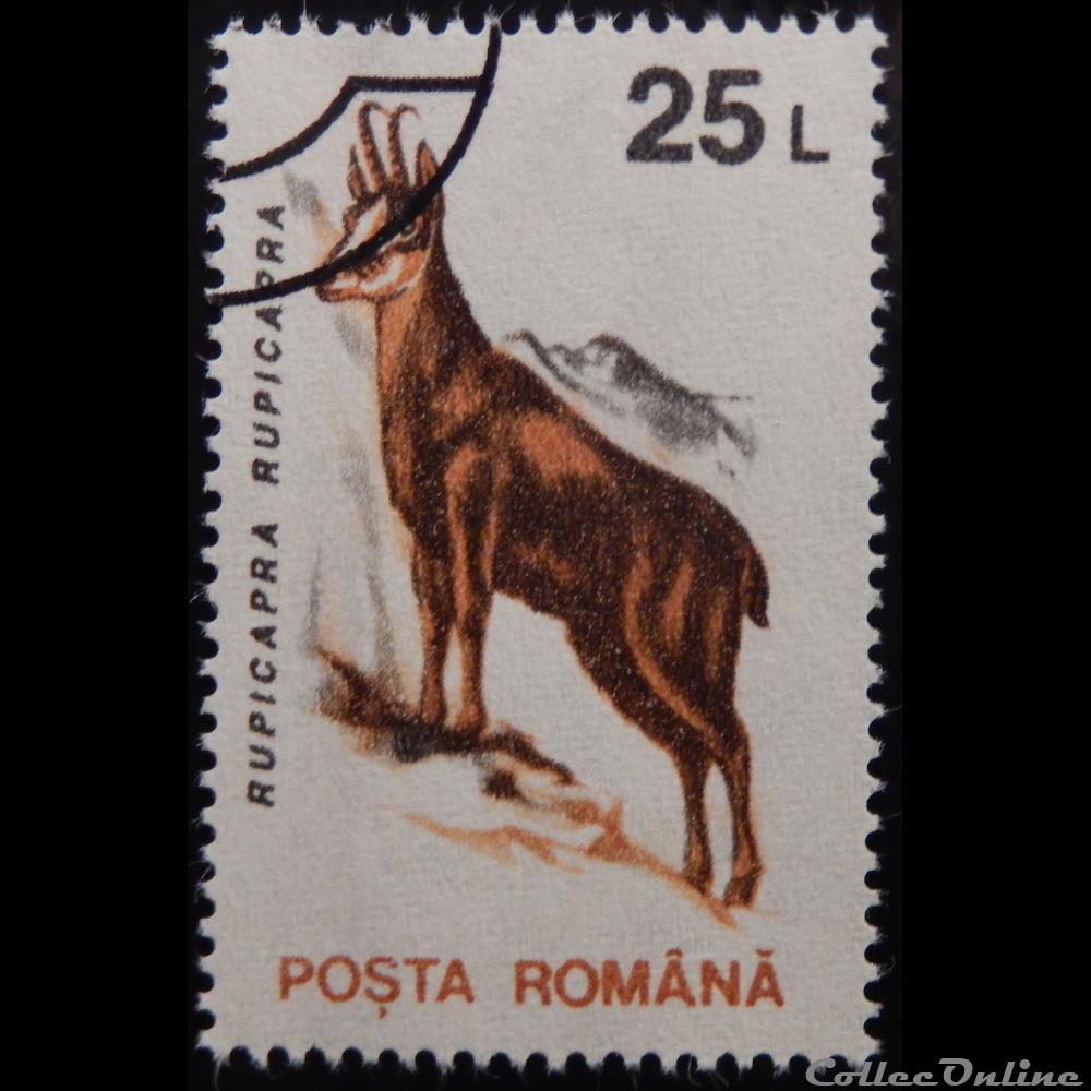 timbre europe roumanie 04097 chamois 25 lei de 1993