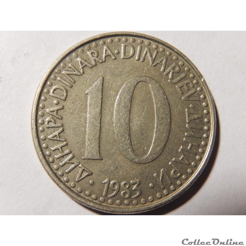 Yougoslavie, 10 dinara de 1983 monnaie monde yougoslavie 10 dinara de 1983