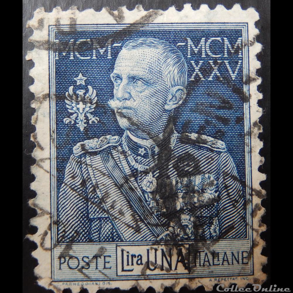 Italie 00176B roi Vittorio Emanuele III 1 Lire de 1925 timbre europe italie 00176b roi vittorio emanuele iii 1 lire de 1925