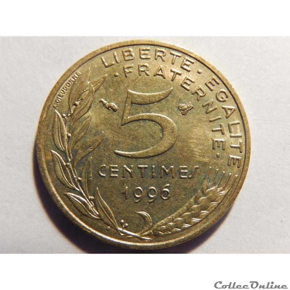 5 centimes Marianne 1996 3 plis monnaie france moderne 5 centimes marianne 1996 3 plis