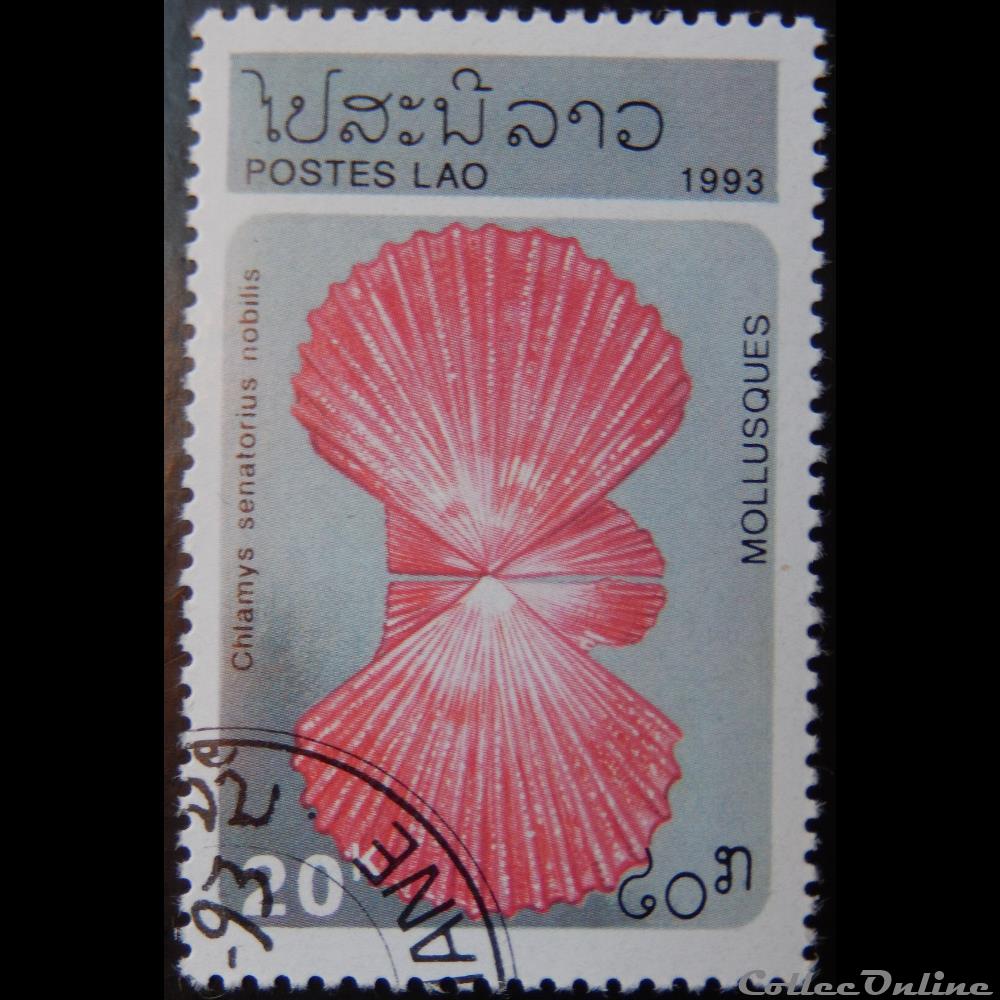 Laos 01086 Coquillage 20k de 1993 timbre asie laos 01086 coquillage 20k de 1993