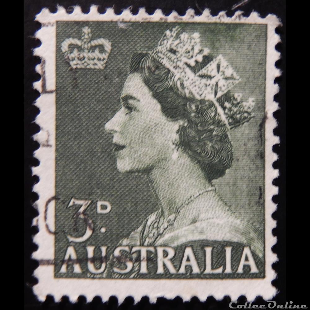 timbre oceanie australie 00197 reine elisabeth ii 5c de 1953