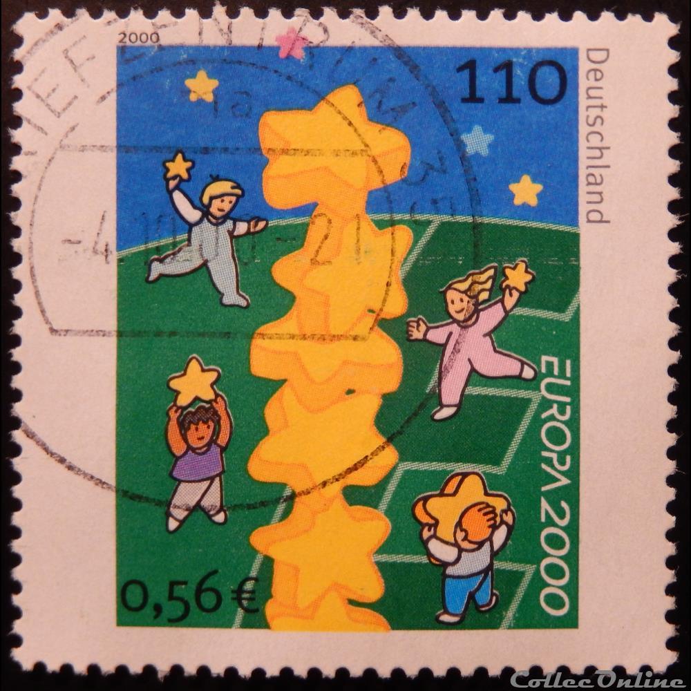 Allemagne RFA 01945 étoiles, Europa CEPT 110pf, 0.56€ de 2000 timbre europe allemagne rfa 01945 etoiles europa cept 110pf 0 56 de 2000