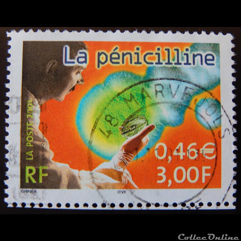 03422 Sciences La péniciline 0,46 € - 3F de 2001 timbre france 03422 sciences la peniciline 0 46 3f de 2001