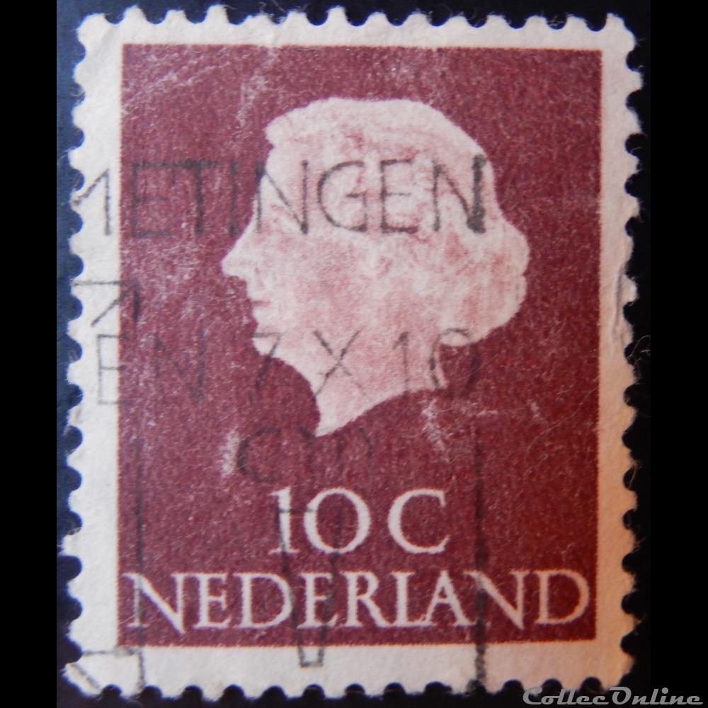 Pays-Bas 00600 reine Juliana 10c de 1953 4 timbre europe pays bas 00600 reine juliana 10c de 1953