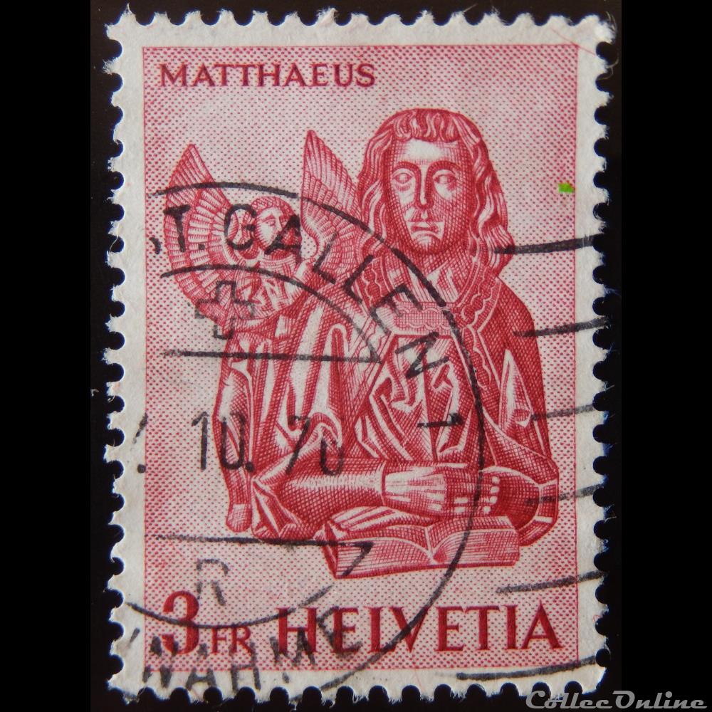 Suisse 00660C Matthaeus 3F de 1961 timbre europe suisse 00660c matthaeus 3f de 1961