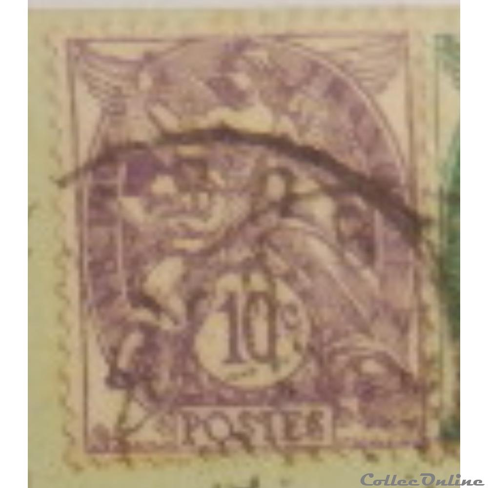 timbre france 00233 type blanc 10c violet type ii de 1929