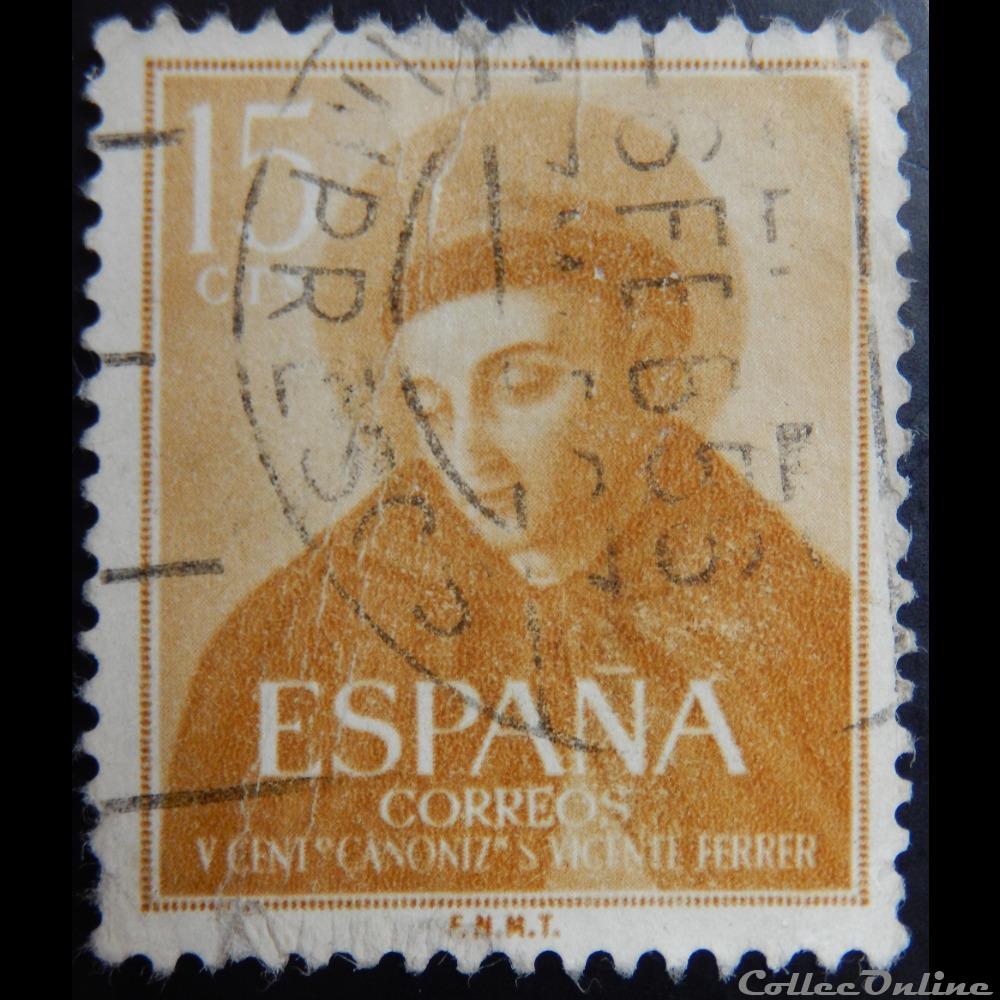 Espagne 00876 Vicente Ferrer 15c de 1955 timbre europe espagne 00876 vicente ferrer 15c de 1955
