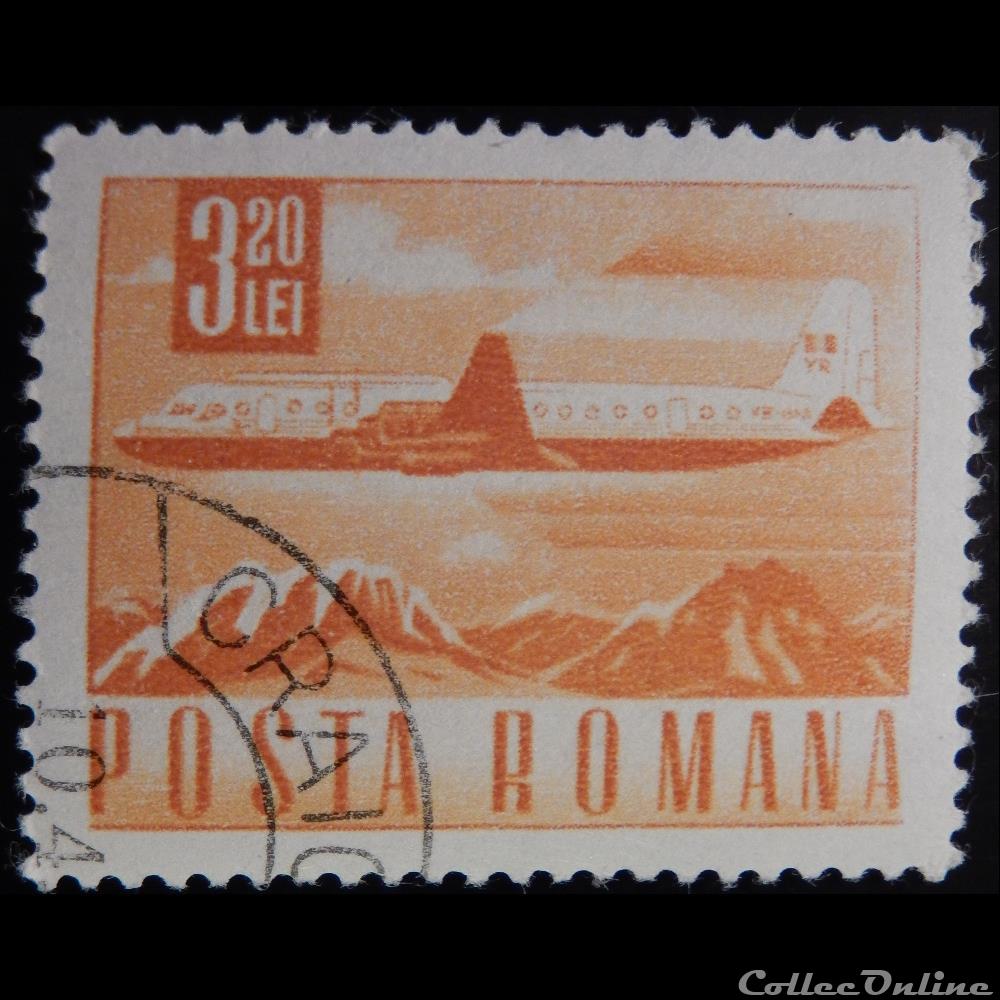 Roumanie 02362 avion 3.20 Lei de 1968 timbre europe roumanie 02362 avion 3 20 lei de 1968