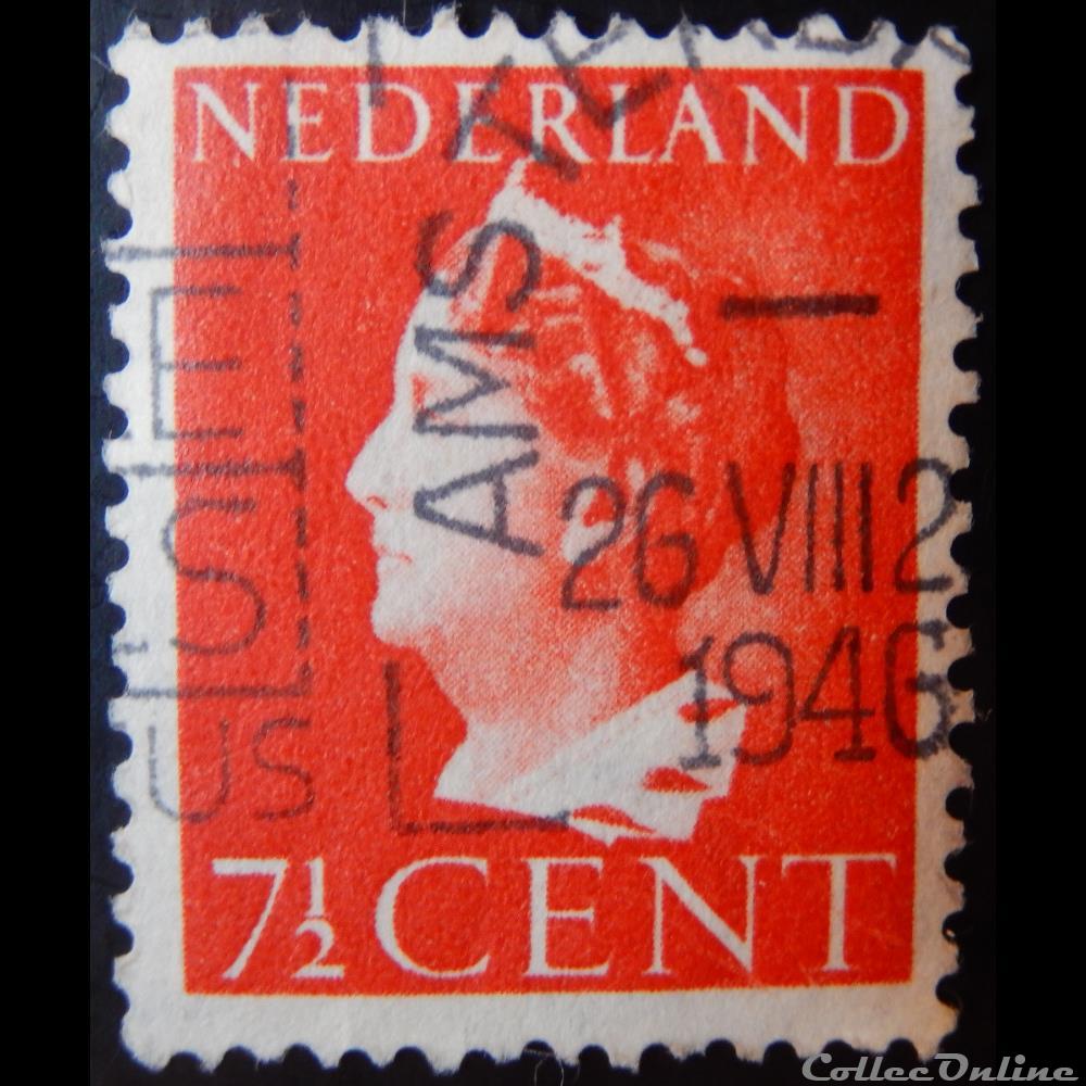 Pays-Bas 00333 reine Wilhelmina 7 1/2 de 1940 timbre europe pays bas 00333 reine wilhelmina 7 1 2 de 1940