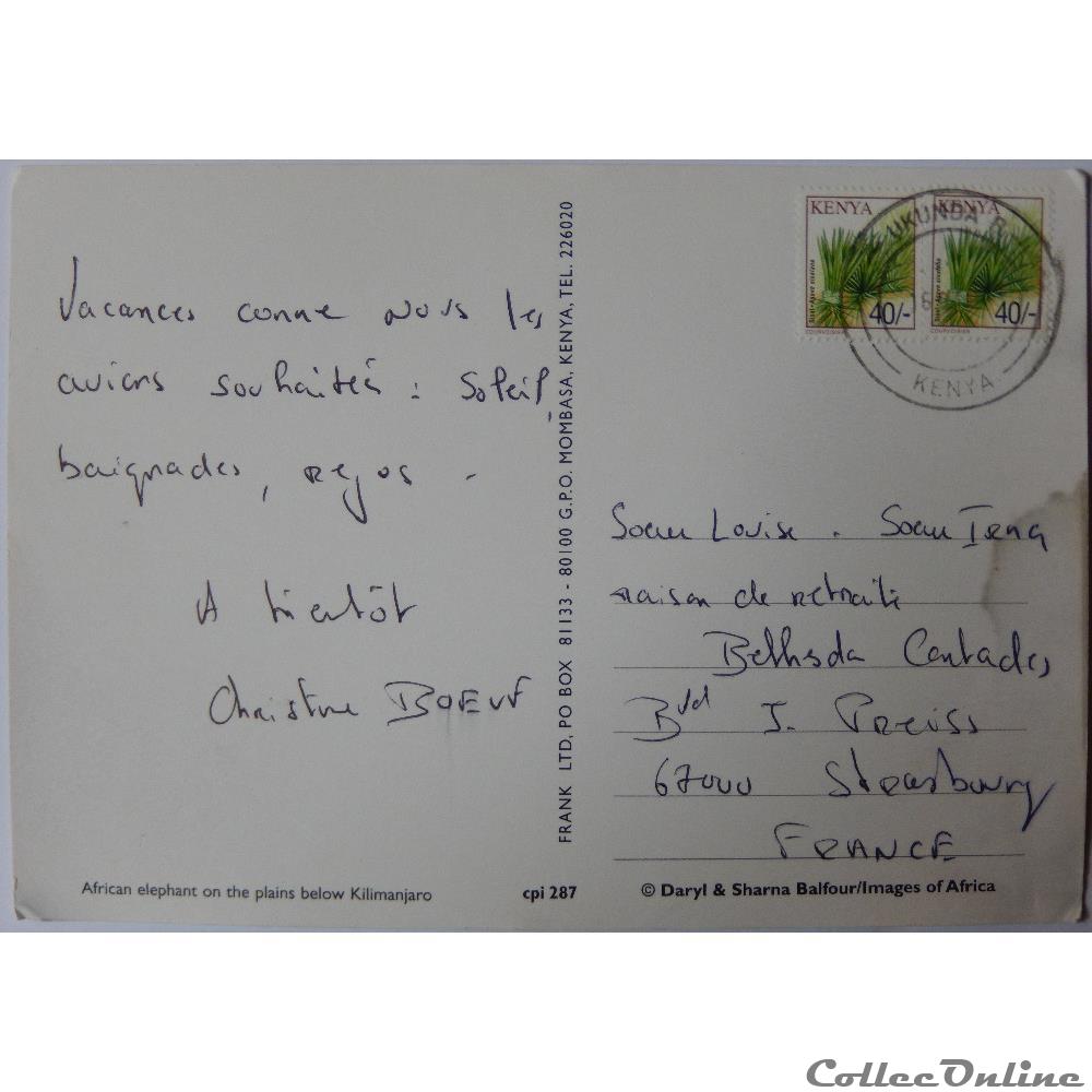 carte postale afrique aquitaine cp du kenya le kilimanjaro