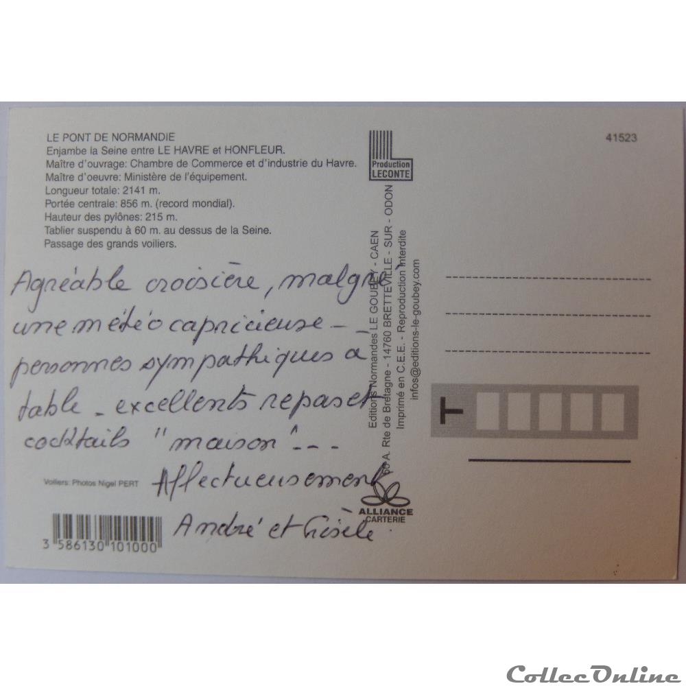 carte postale france haute cp de normandie le pont de normandie