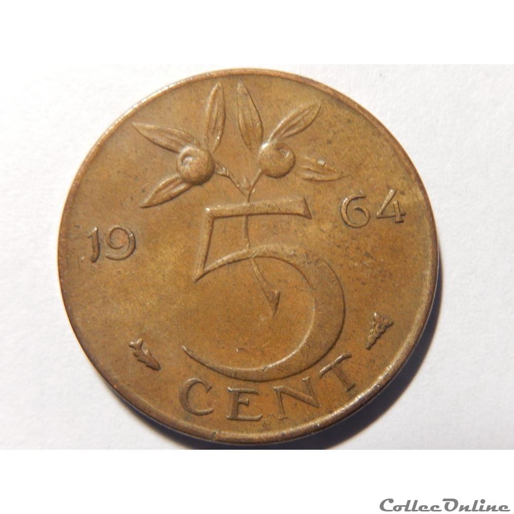 Pays-Bas, 5 cent de 1964 monnaie monde pays bas 5 cent de 1964