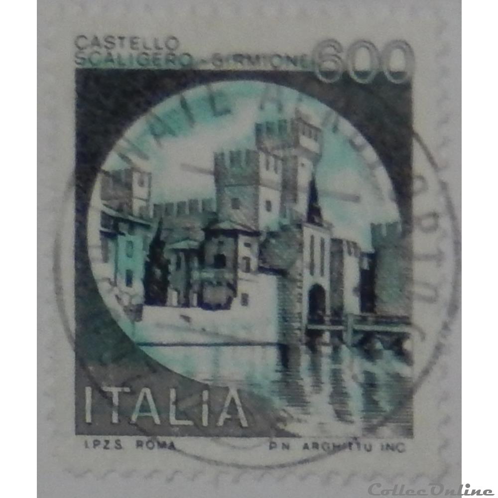 timbre europe italie 01452 chateau de sirmione 600 lires de 1980