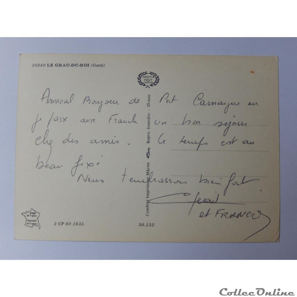 carte postale france languedoc roussillon cp du gard le grau du roi
