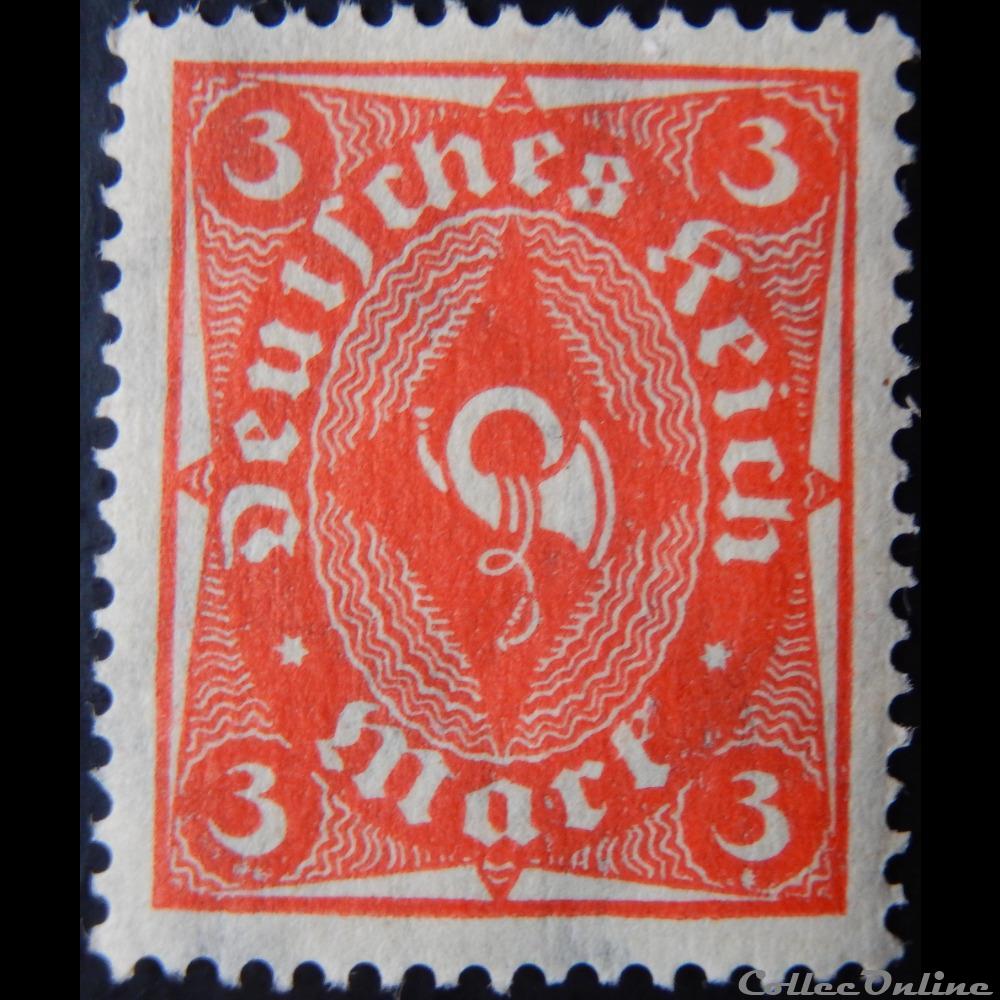 Allemagne Reich 00206 cor postal 3RM de 1922 timbre europe allemagne reich 00206 cor postal 3rm de 1922