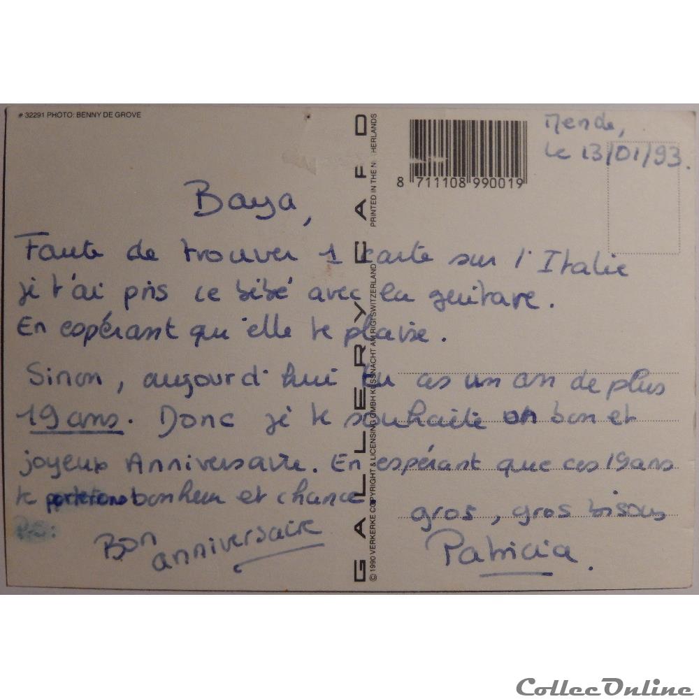 carte postale nord pa de calai cp bebe et guitare