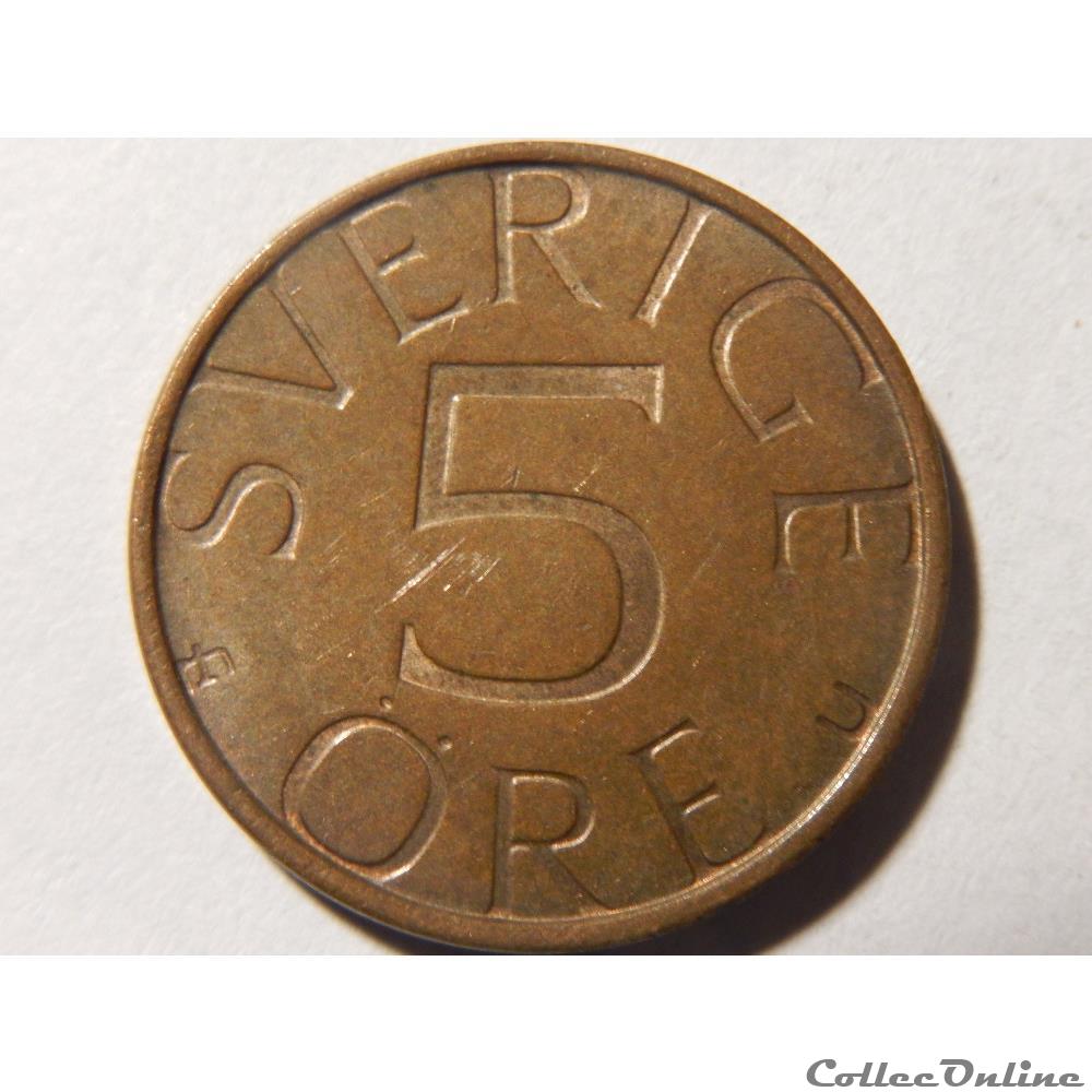 Suède, 5 öre de 1980 monnaie monde suede 5 ore de 1980