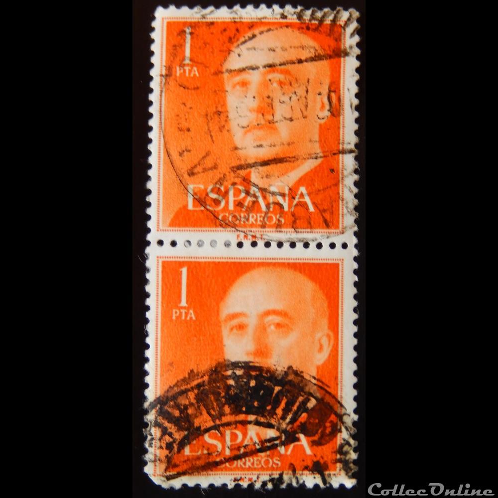 Espagne 00864 général Francisco Franco 1Pta de 1955 3 timbre europe espagne 00864 general francisco franco 1pta de 1955