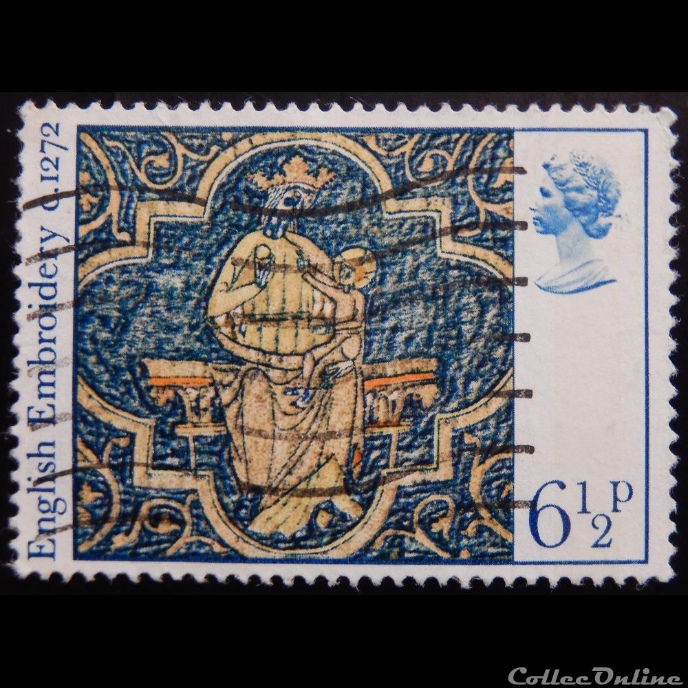 Royaume-Uni 00813 la vierge et l'enfant 6 1/2p de 1976 timbre europe royaume uni 00813 la vierge et enfant 6 1 2p de 1976