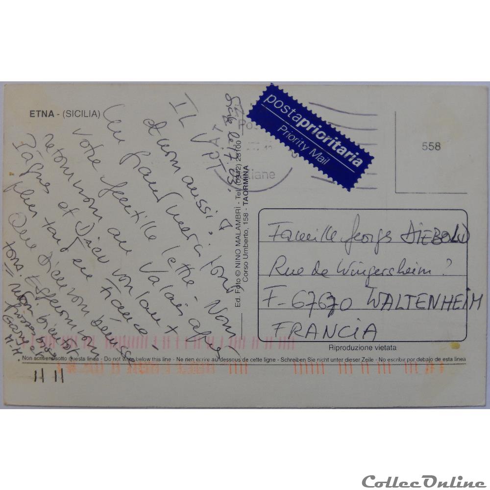 CP d'Italie, Sicile, Taormine carte postale europe de france cp italie sicile taormine