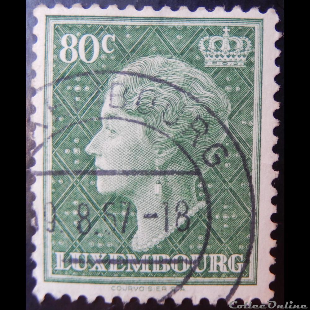 timbre europe luxembourg 00417 grande duchesse charlotte 80c de 1949