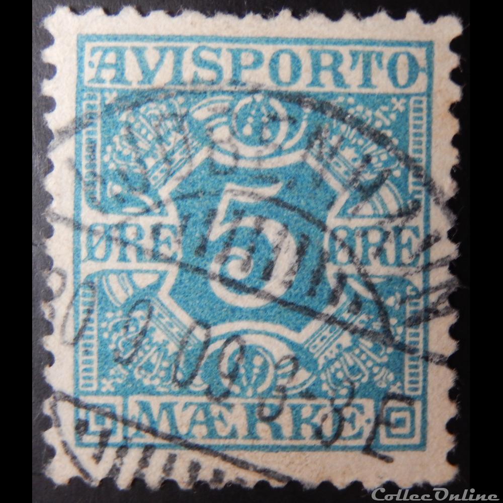 Danemark J0002 Avisporto 5ore de 1907 timbre europe danemark j0002 avisporto 5ore de 1907