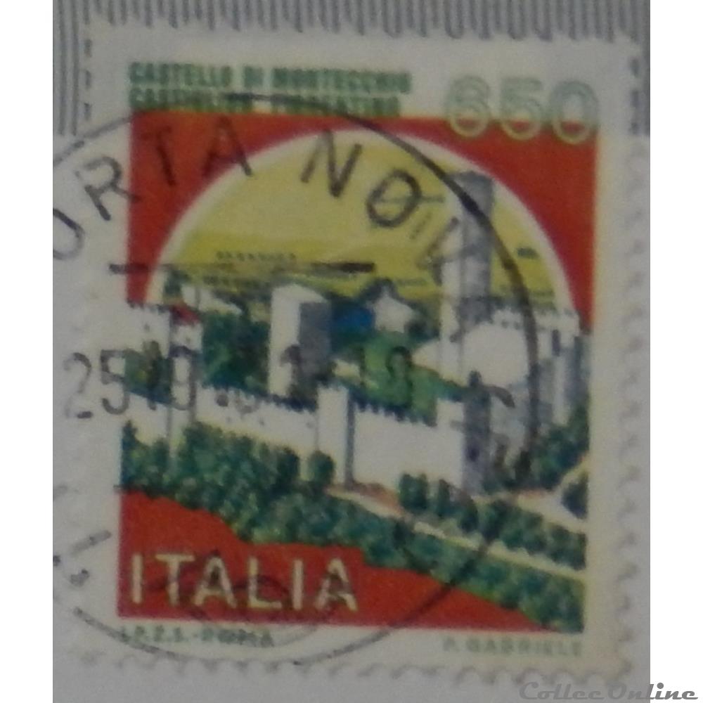 timbre europe italie 01694 chateau de montecchio 650 lires de 1986