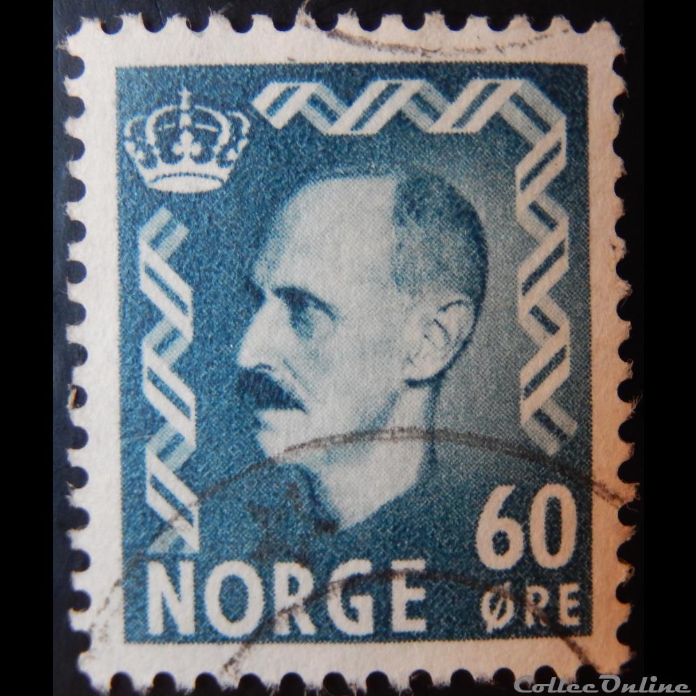 Norvège 00330B roi Haakon VII 60ore de 1951 timbre europe norvege 00330b roi haakon vii 60ore de 1951