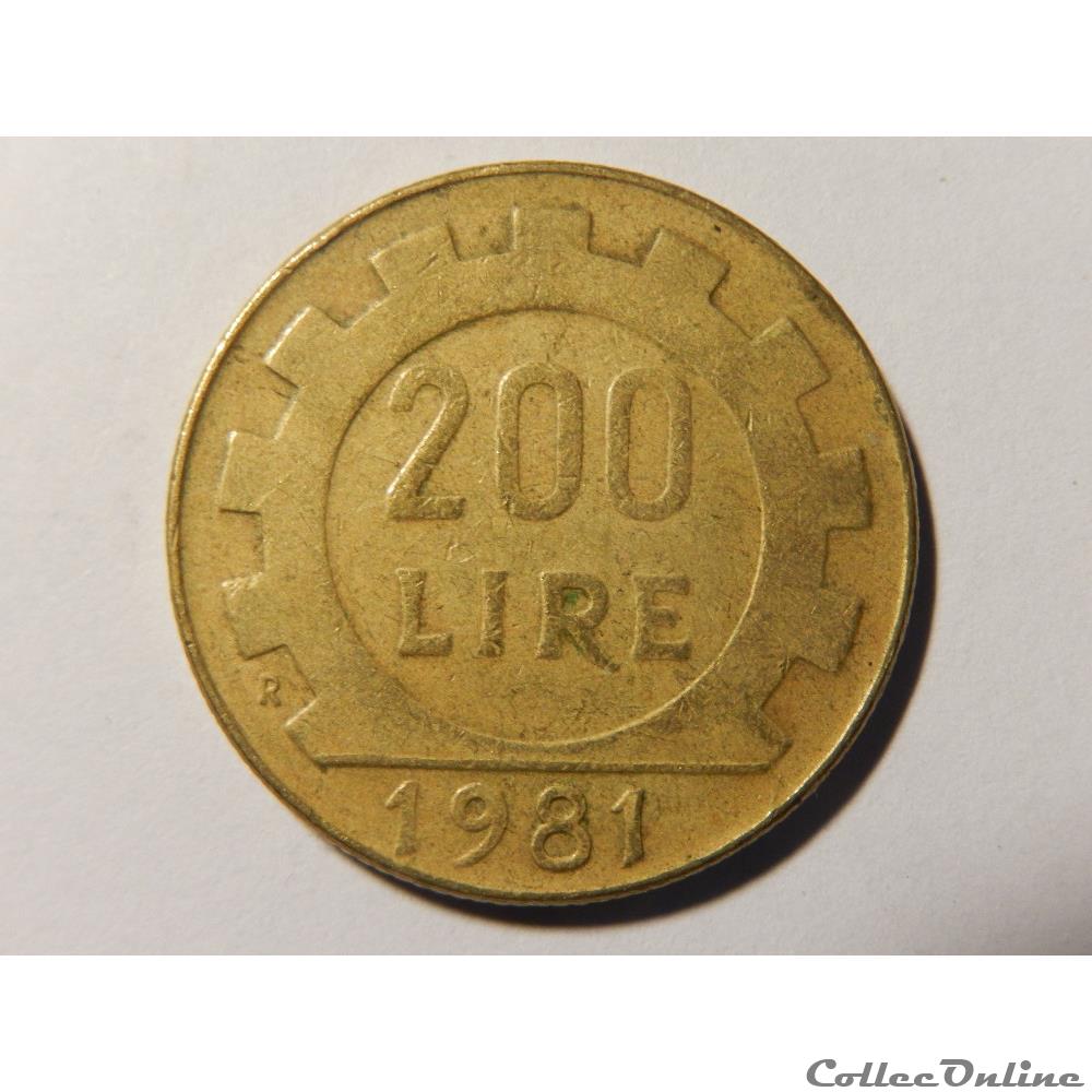 Italie, 200 lires 1981 monnaie monde italie 200 lires 1981