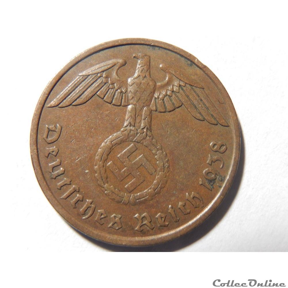 monnaie monde allemagne 2 reichspfennig de 1938