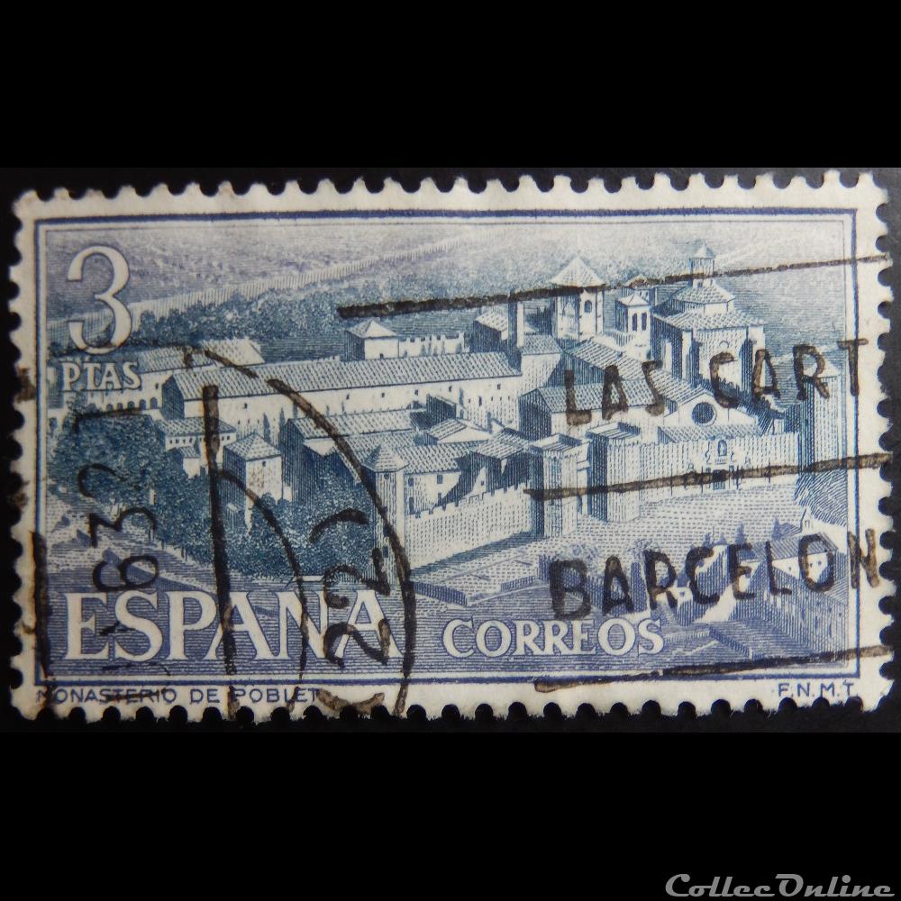 Espagne 01159 monastère de Santa Maria de Poblet 3Ptas de 1963 timbre europe espagne 01159 monastere de santa maria de poblet 3ptas de 1963