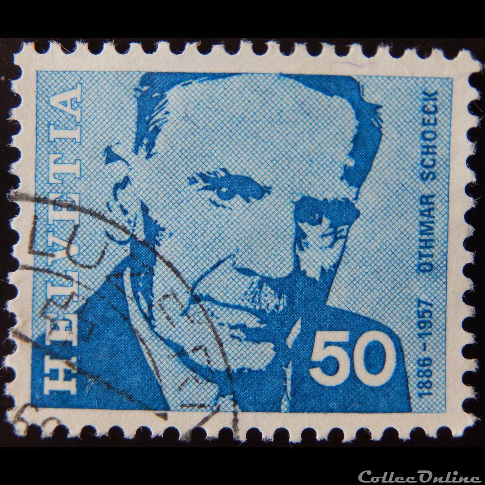 Suisse 00844 Othmar Schoeck (1886-1957) 50cts de 1969 timbre europe suisse 00844 othmar schoeck 1886 1957 50cts de 1969