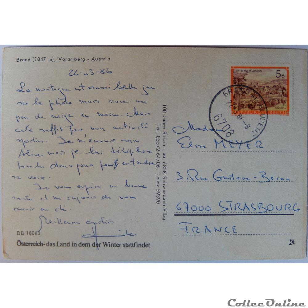 carte postale europe lorraine cp autriche vorarlberg brand