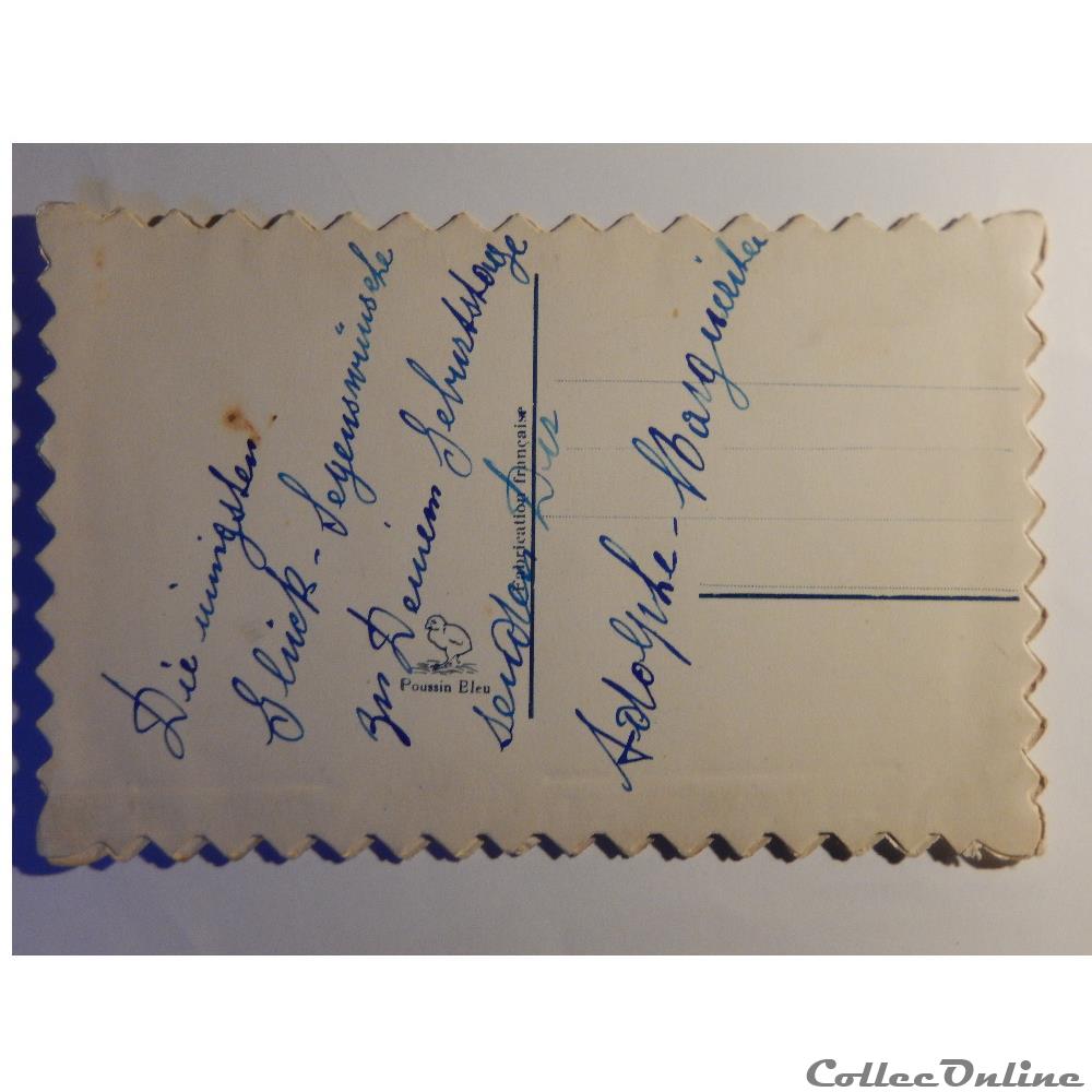 carte postale ile de france cpa avec du tissu anniversaire