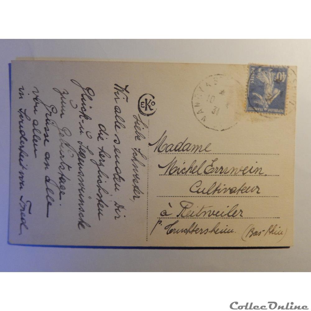 carte postale alsace cpa anniversaire paysage avec riviere