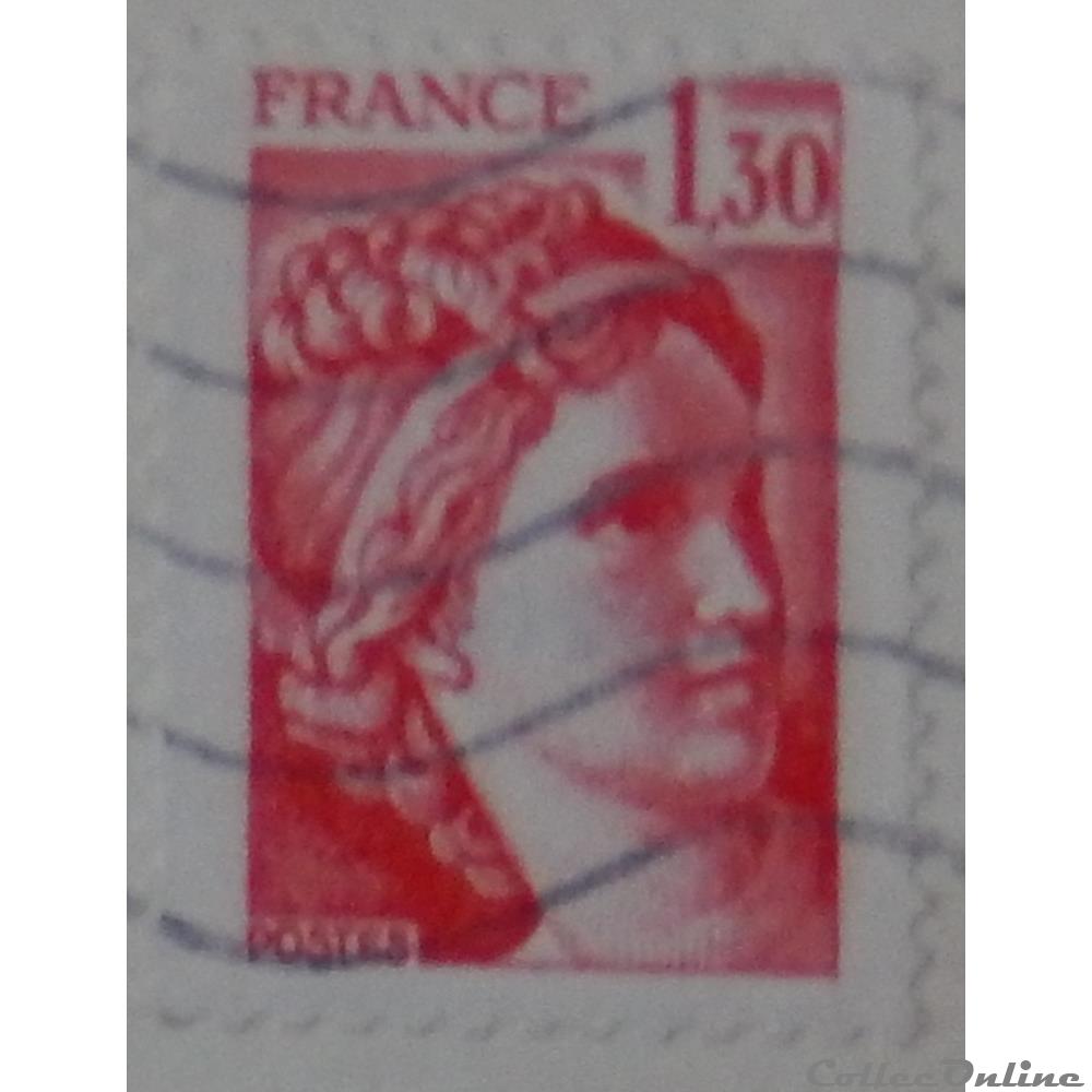 02059 Sabine de Gandon 1F30 rouge de 1979 timbre france 02059 sabine de gandon 1f30 rouge de 1979