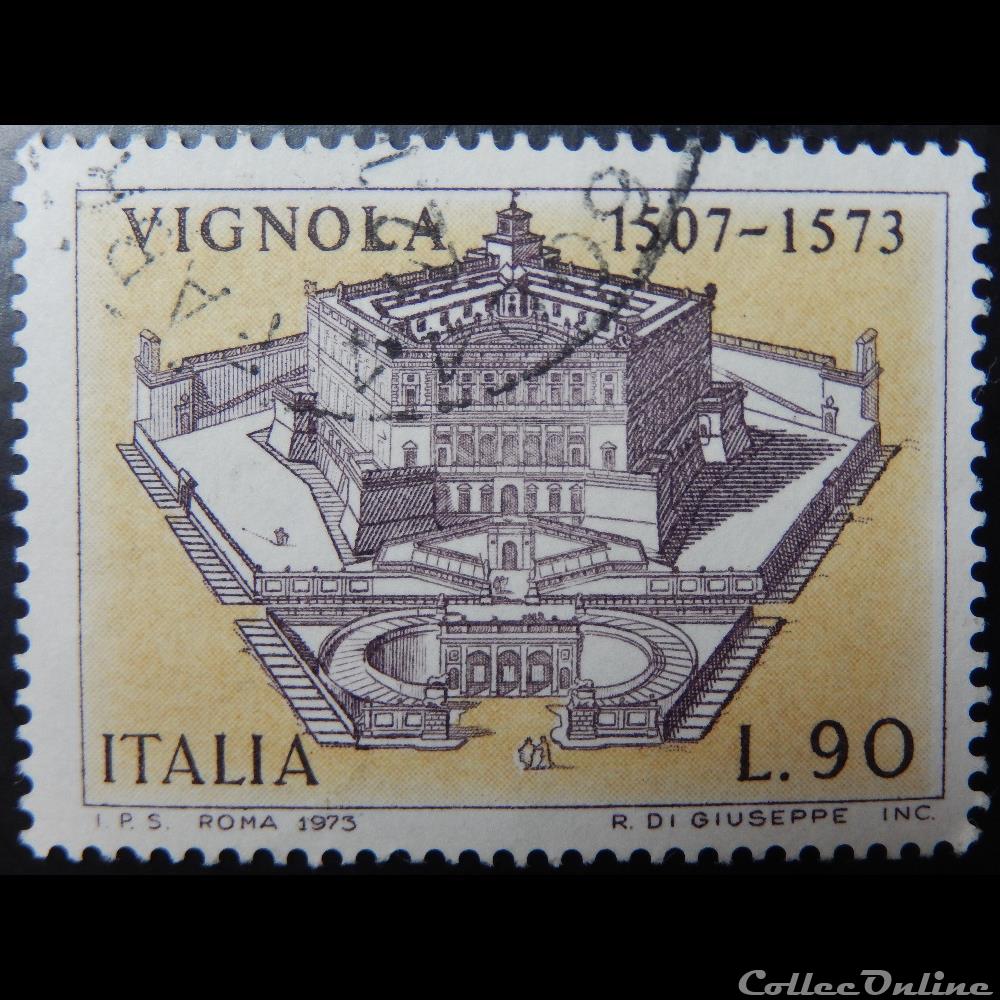 Italie 01149 Palais Farnese à Caprarola 90 lires de 1973 timbre europe italie 01149 palais farnese a caprarola 90 lires de 1973
