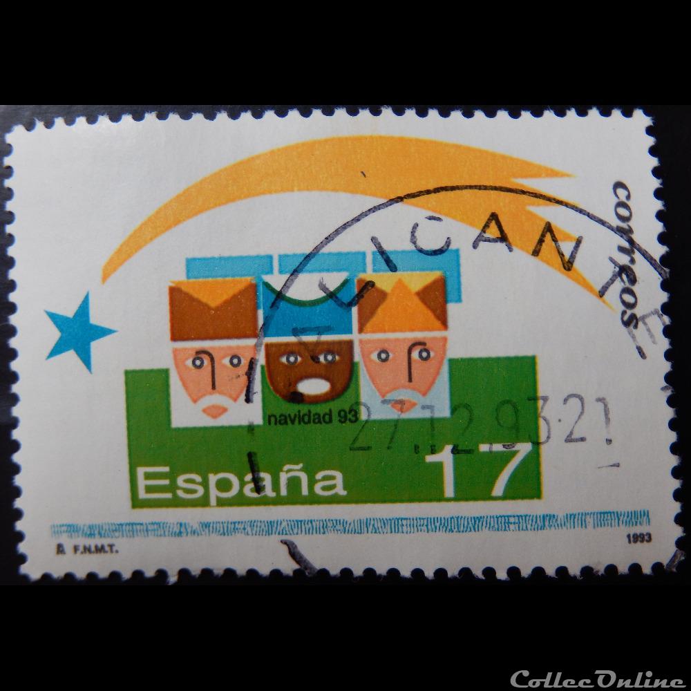 Espagne 02866 les 3 mages 17Ptas de 1993 timbre europe espagne 02866 les 3 mages 17ptas de 1993