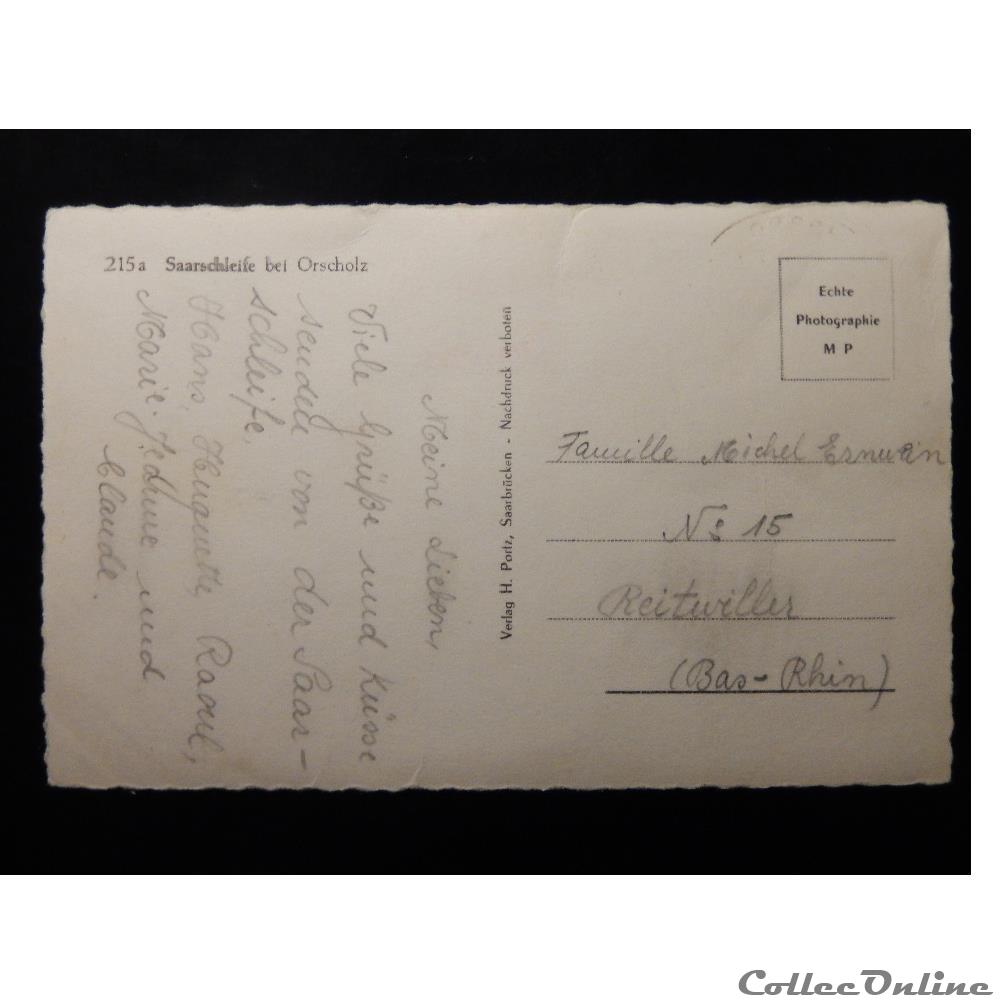 carte postale europe midi pyrenee cpa allemagne orscholtz la boucle de la sarre