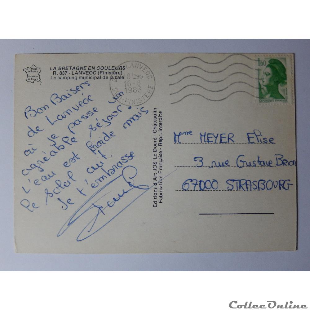 carte postale france bretagne cp du finistere lanveoc