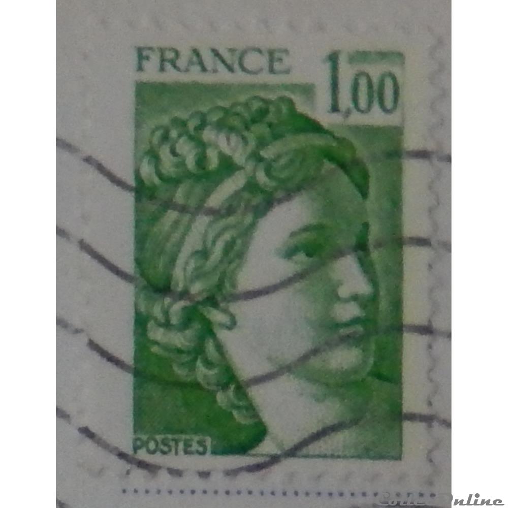 01973 Sabine 1 F00 vert de 1978 5 timbre france 01973 sabine 1 f00 vert de 1978